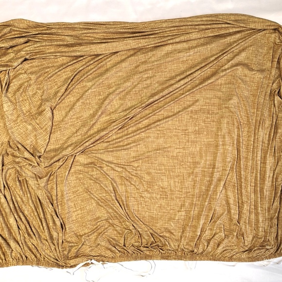 Sofa Guards 2-Seater Sofa Loveseat Stretch Slip Cover Gold/Brown Geometric Print - Picture 2 of 11